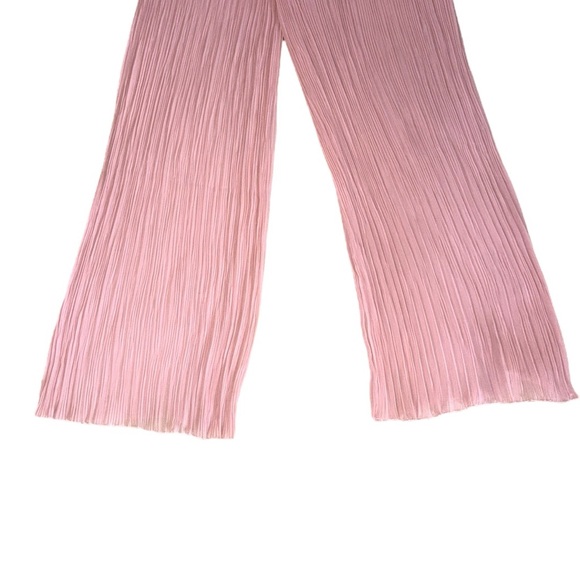 NWT Zara Blush Pink Plisse Pleated Wide Leg High Waist Pants - S - Picture 8 of 14